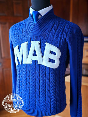MAB Cable Knit Vneck