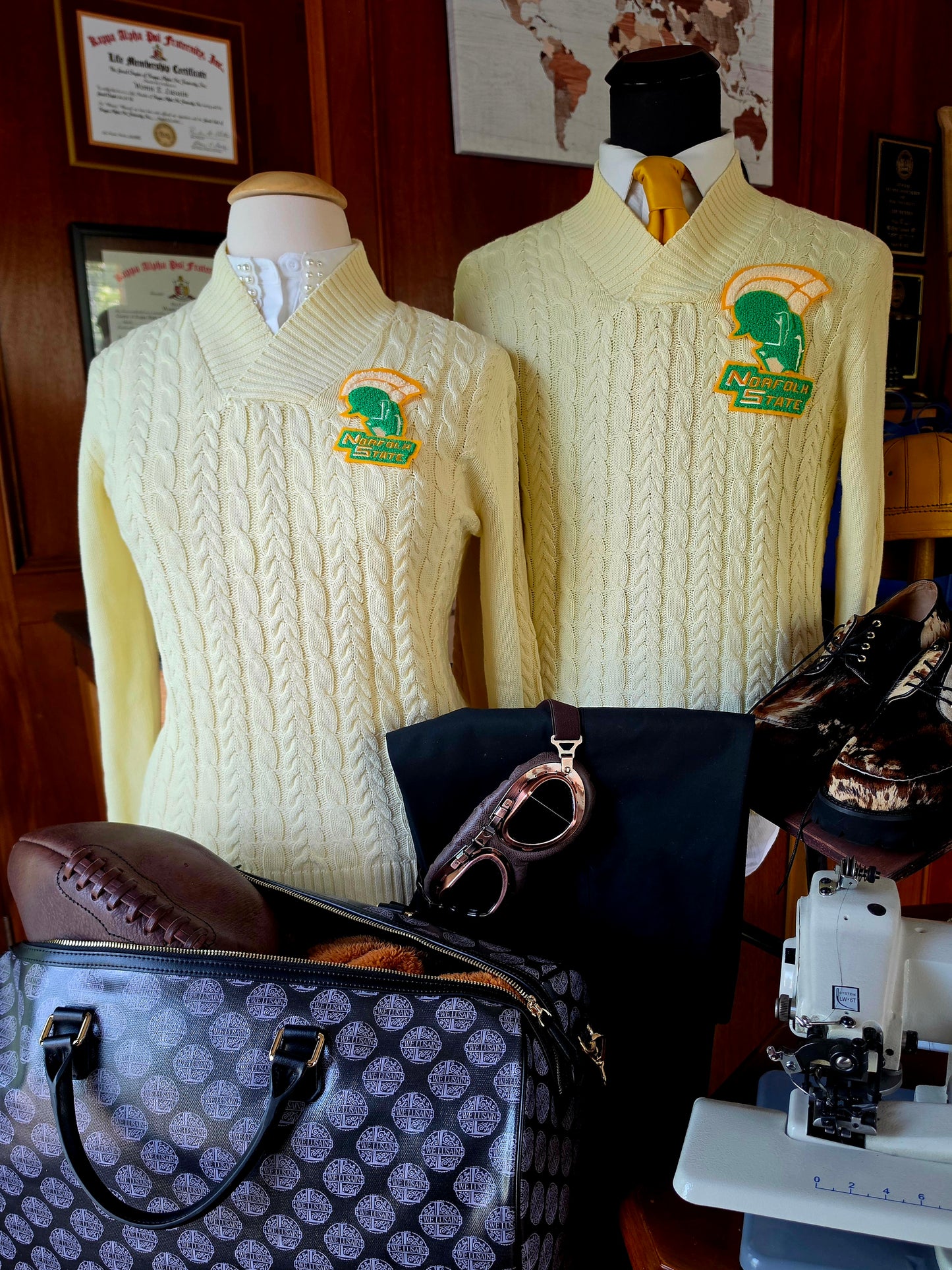 NSU Cream Vneck (Spartan Left)
