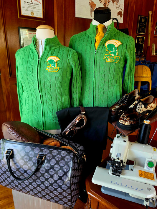 NSU Green Full Zip Cardigan
