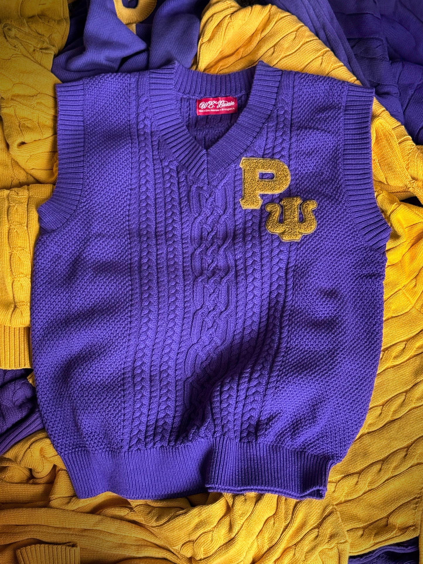 Custom Chapter Purple Cable Knit Vest