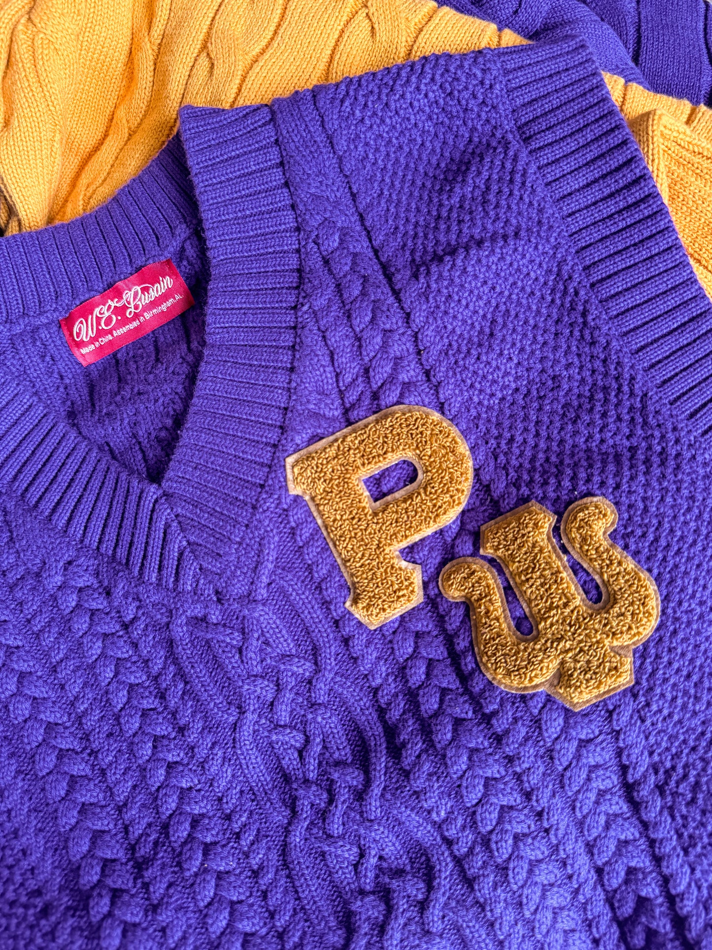 Custom Chapter Purple Cable Knit Vest