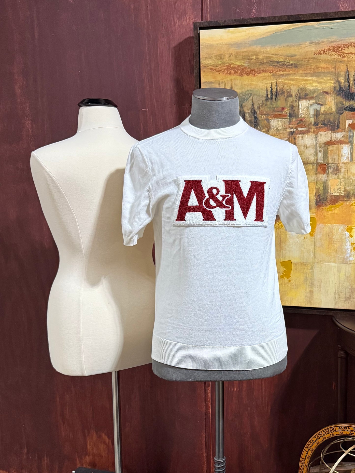 A&M White Knit Tee