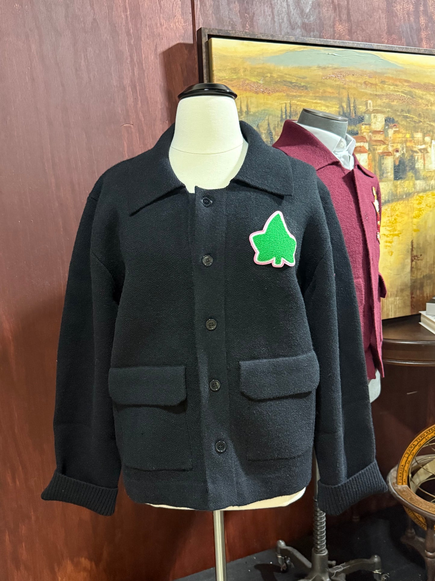 Pretty Black Winter Knit Jacket (Unisex)