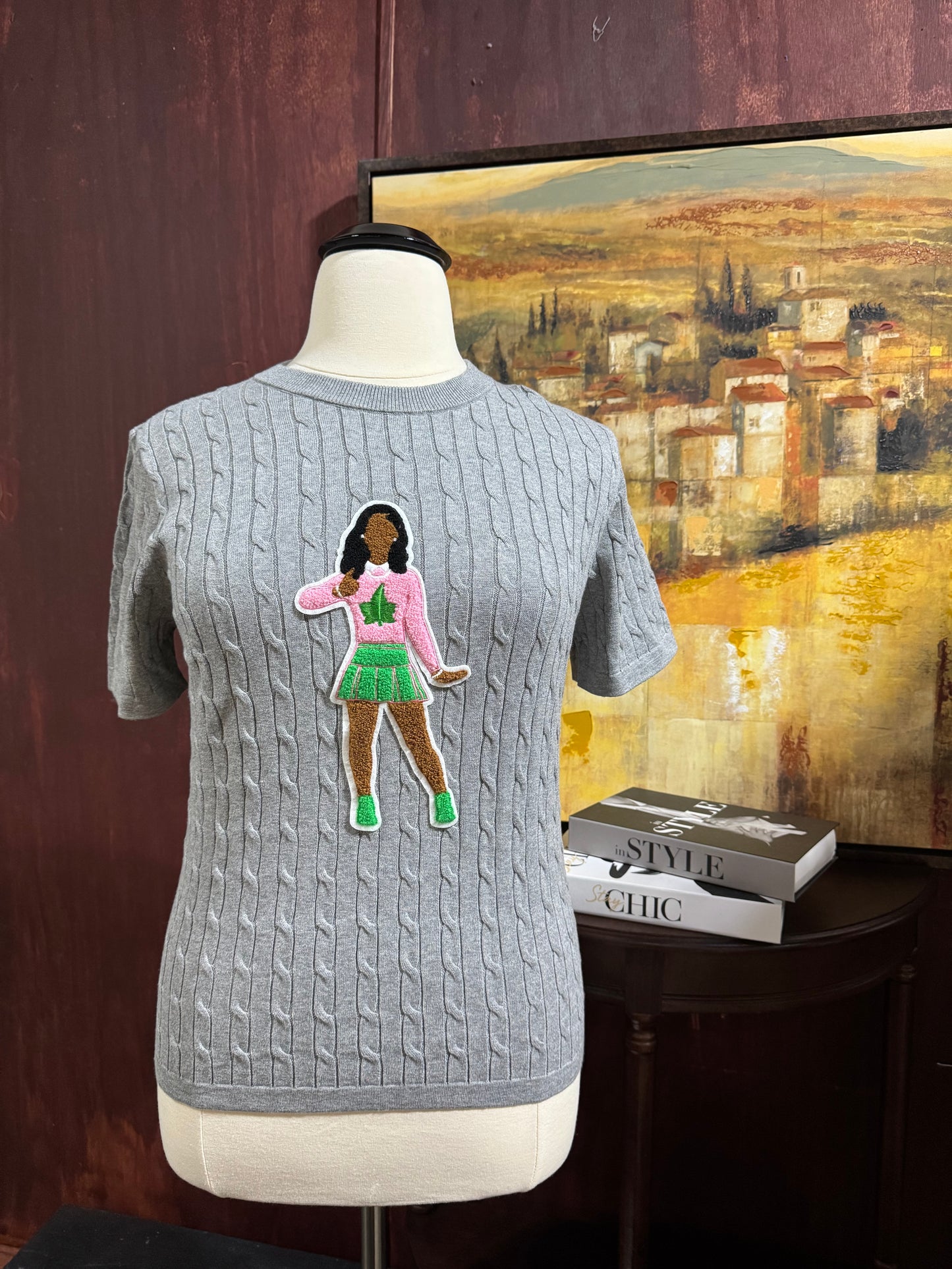 Pretty Grey Cable Knit Crew Neck (4 Options - PLEASE READ)