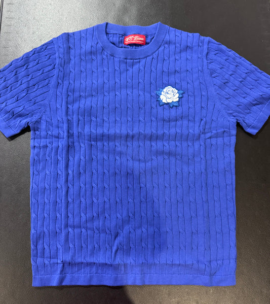 Zeta White Rose Blue Crewneck