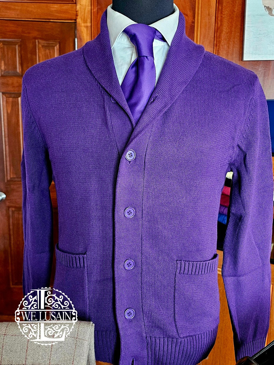 Unisex Purple Cardigan