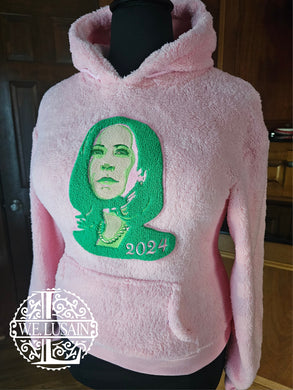 Vote! Pink Fluffy Hoodie