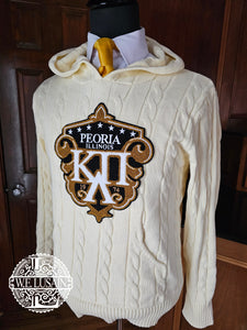 Peoria Cream Cable Hoodie