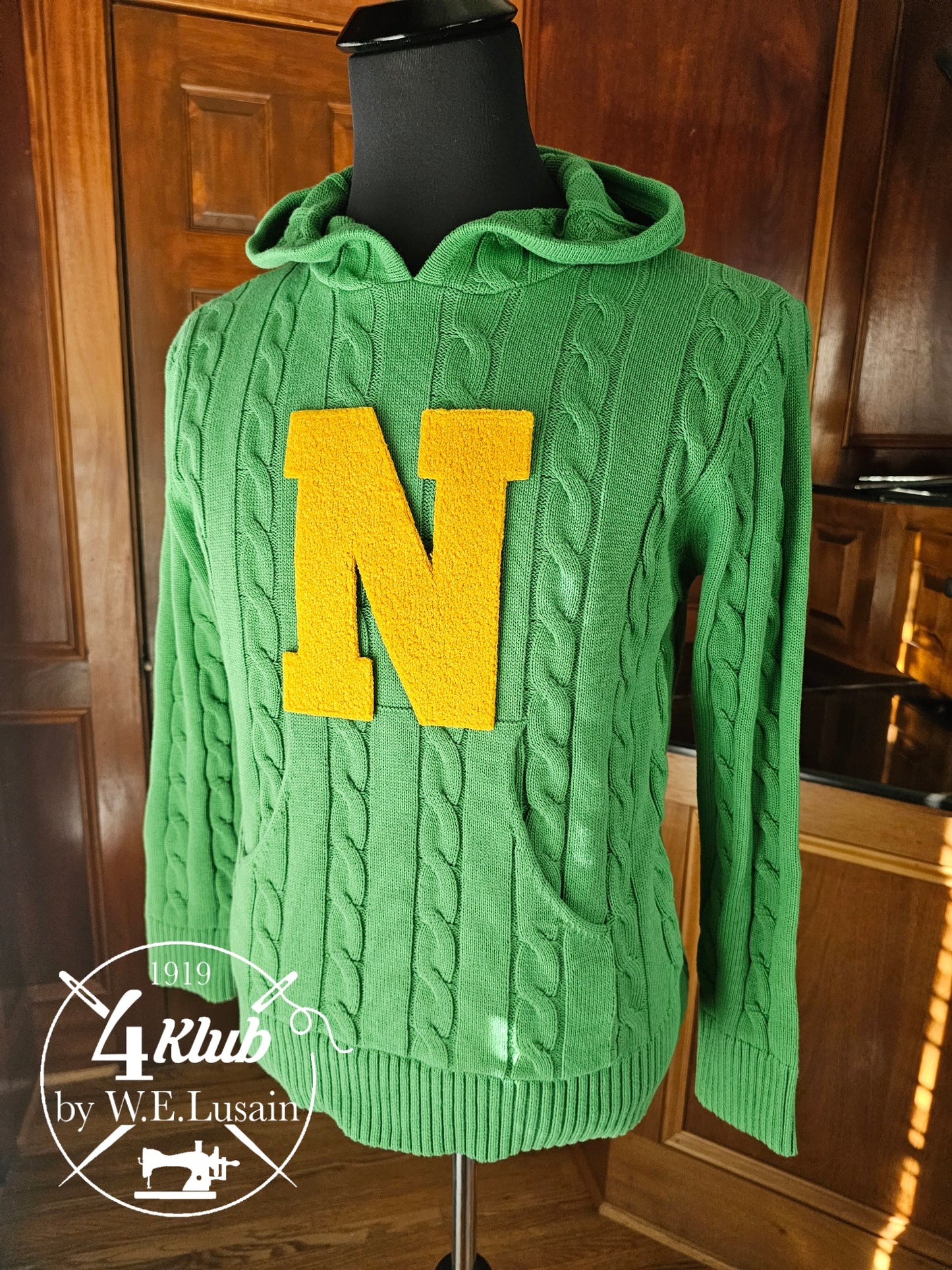 N Cable Knit Hoodie