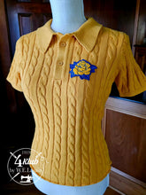 Load image into Gallery viewer, Yellow Rose Cable Knit Polo