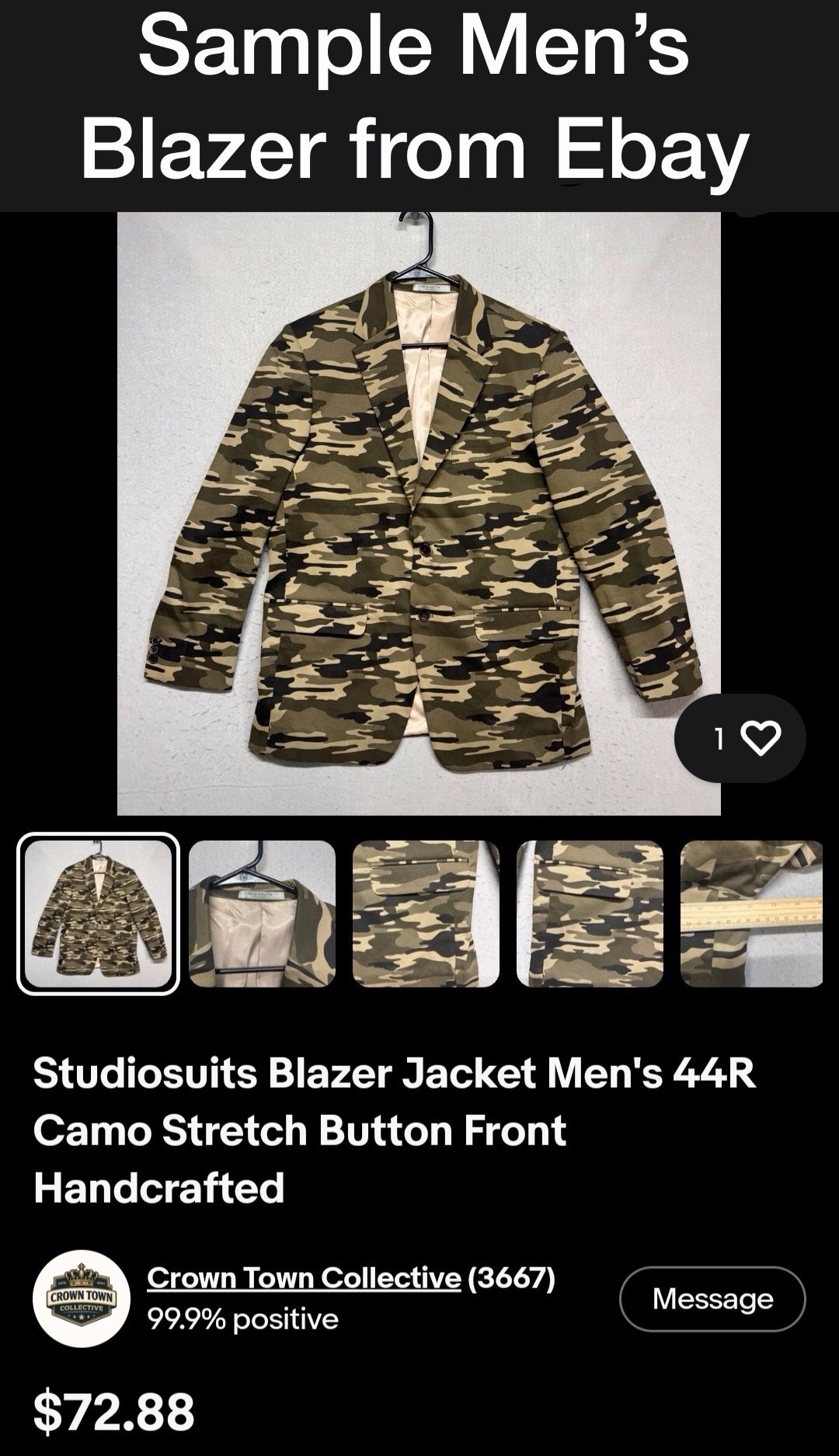 $795 - Patchwork Blazer (Men's or Women's)