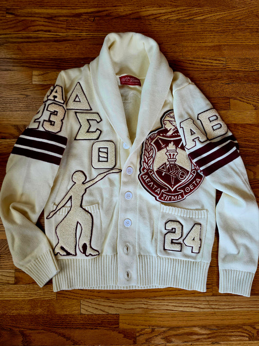 Cream Patchwork Cardigan (available May, June, & July only)
