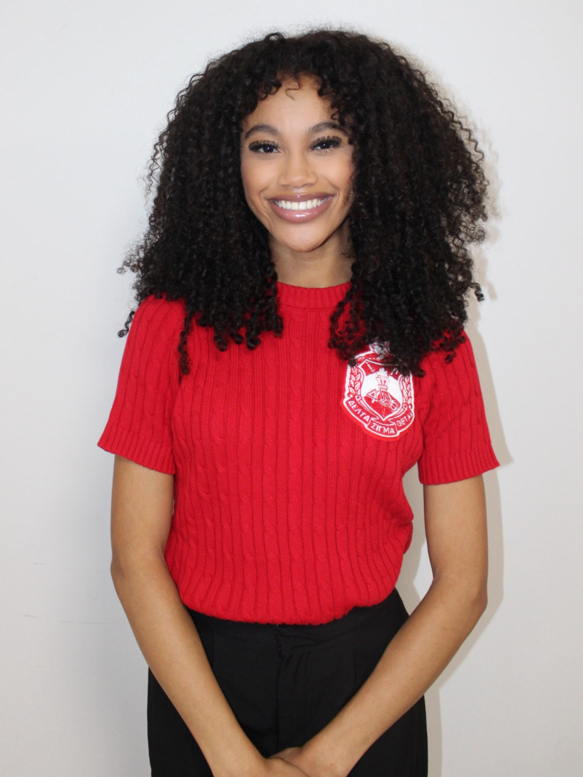 DST Cable Knit Crew (Red)