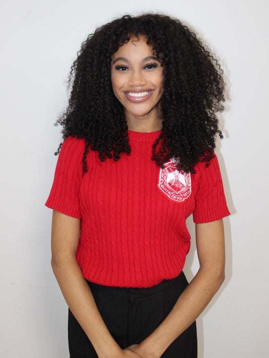 DST Cable Knit Crew (Red)