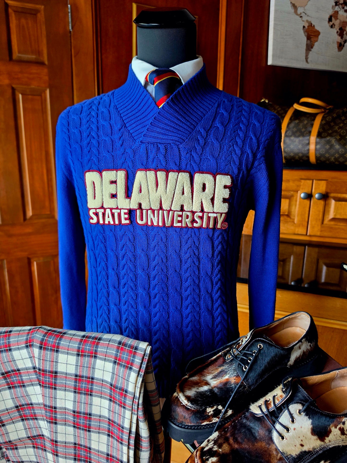 DSU Cable Vneck (Unisex-Blue)
