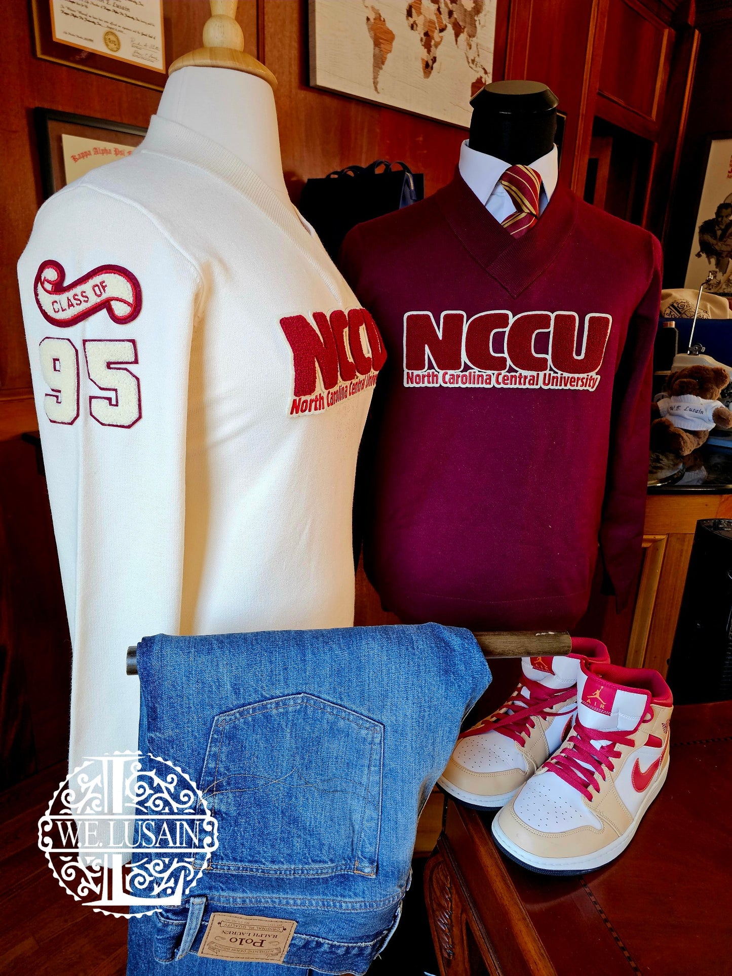 NCCU Class Vneck (Crimson or Cream)