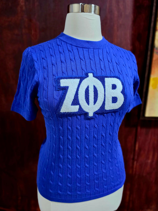 Zeta Cable Knit Crew (ZPHIB)
