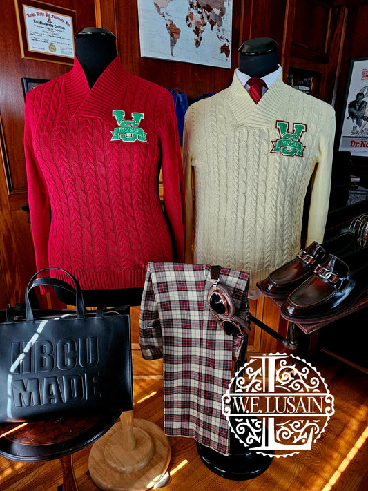 MVSU Cable Vneck (Unisex)