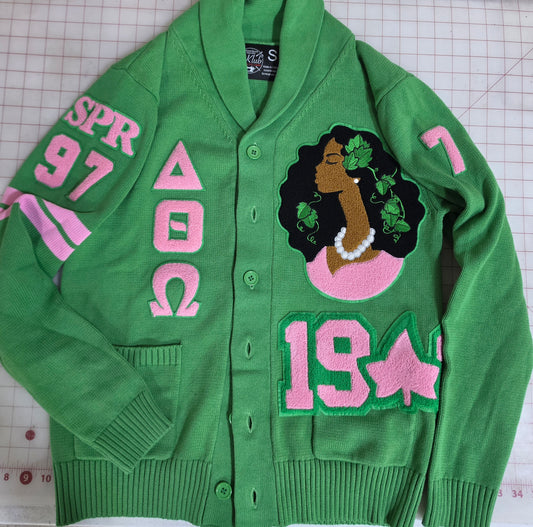 Green Patchwork Cardigan (available May, June, & July only)