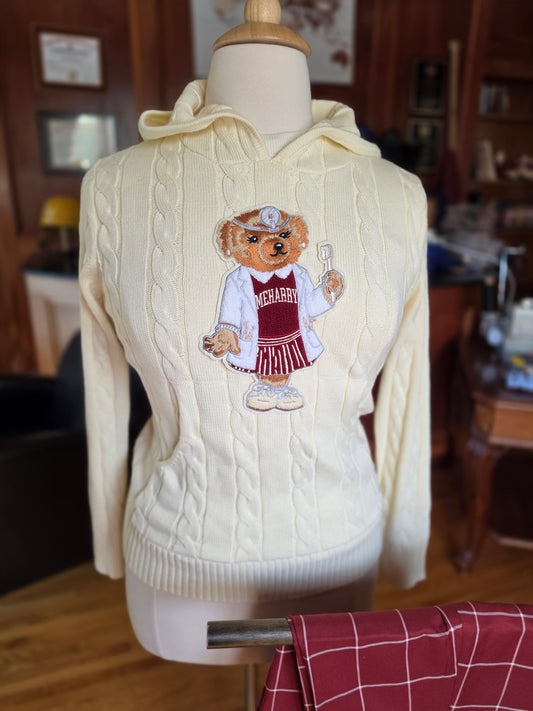 Dental Bear Cable Hoodie (Unisex) - Cream