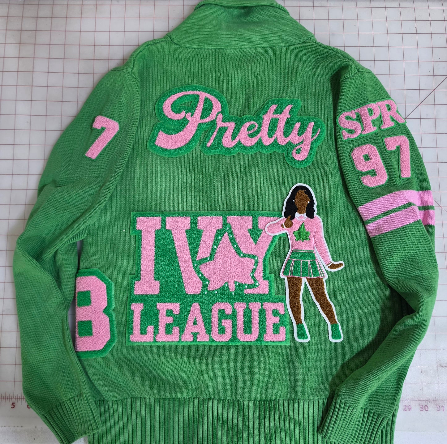 Pretty Patchwork Cardigan (Green)