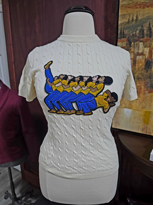 Rhoyal "The Lean" Cable Knit Tee - Cream