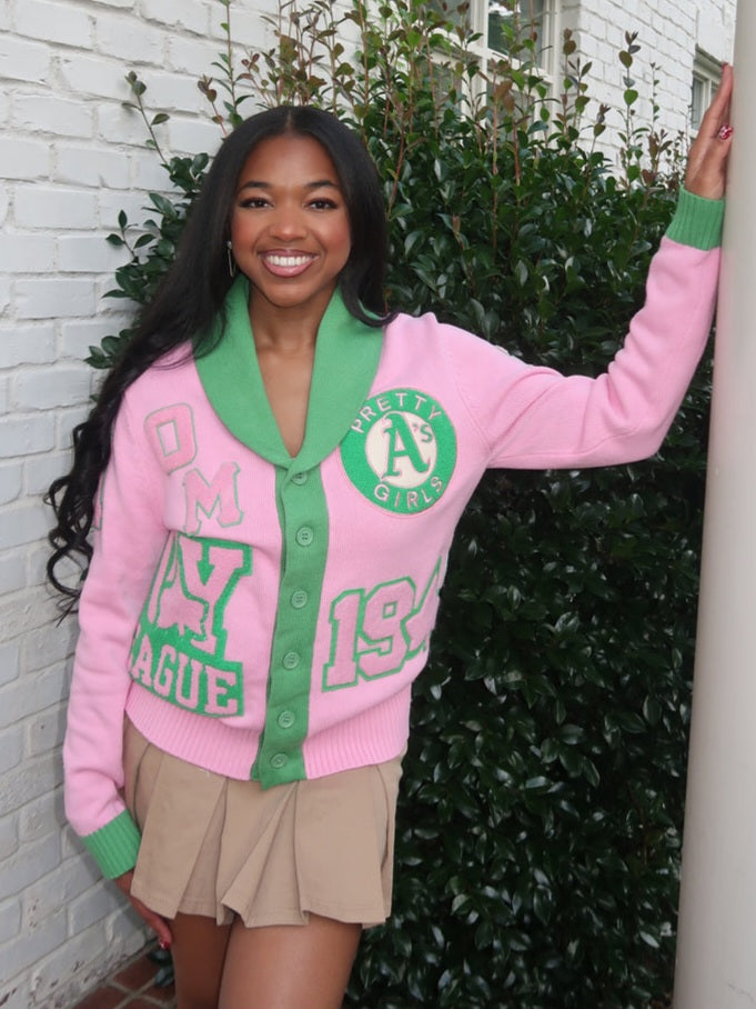 Pink Patchwork Cardigan (available May, June, & July only)