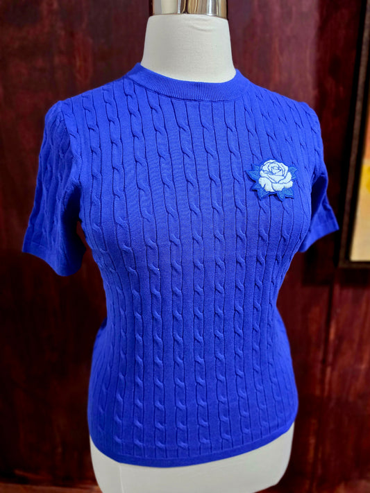 Zeta Cable Knit Crew (Rose)
