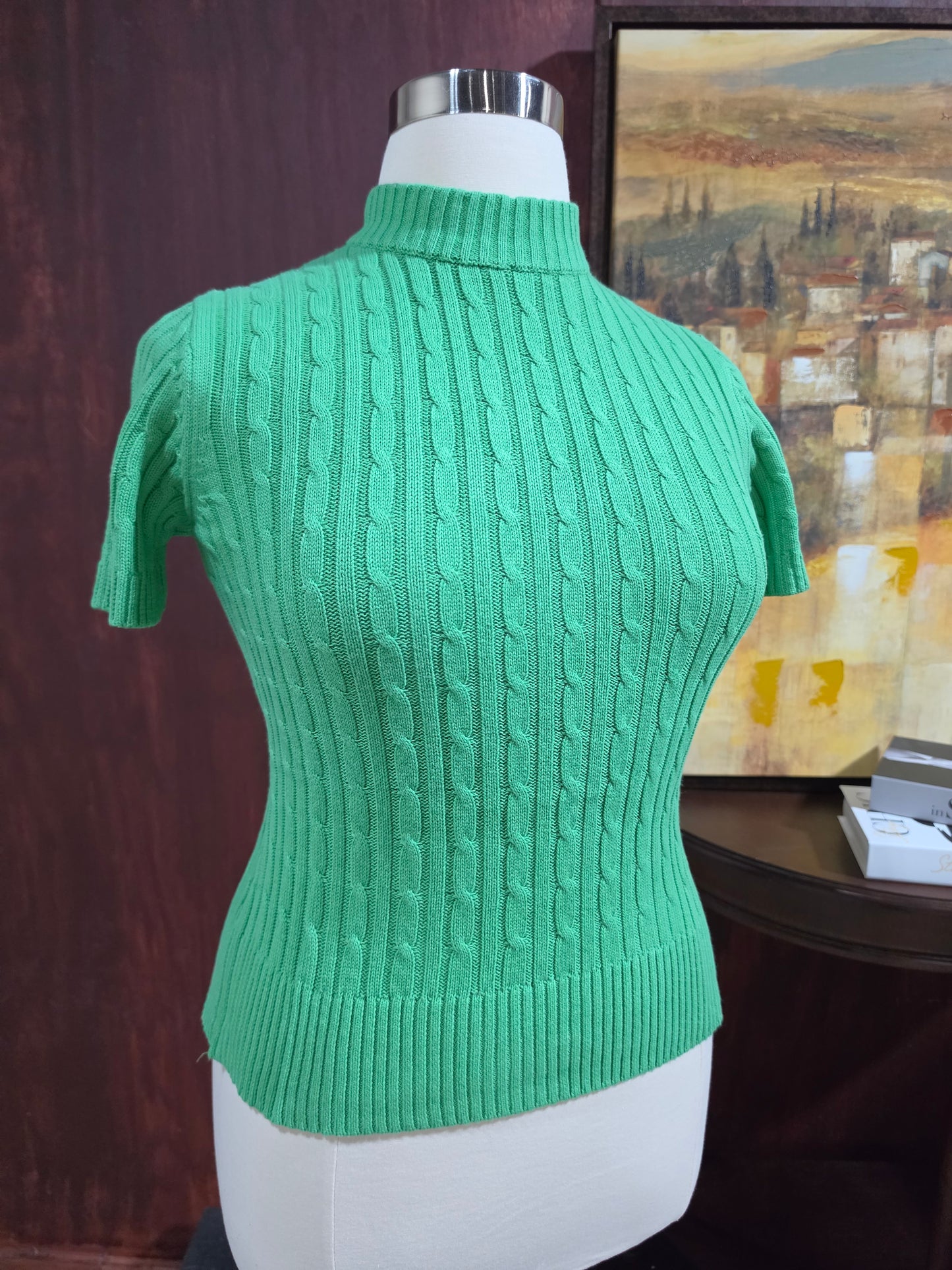 Green Cable Crewneck