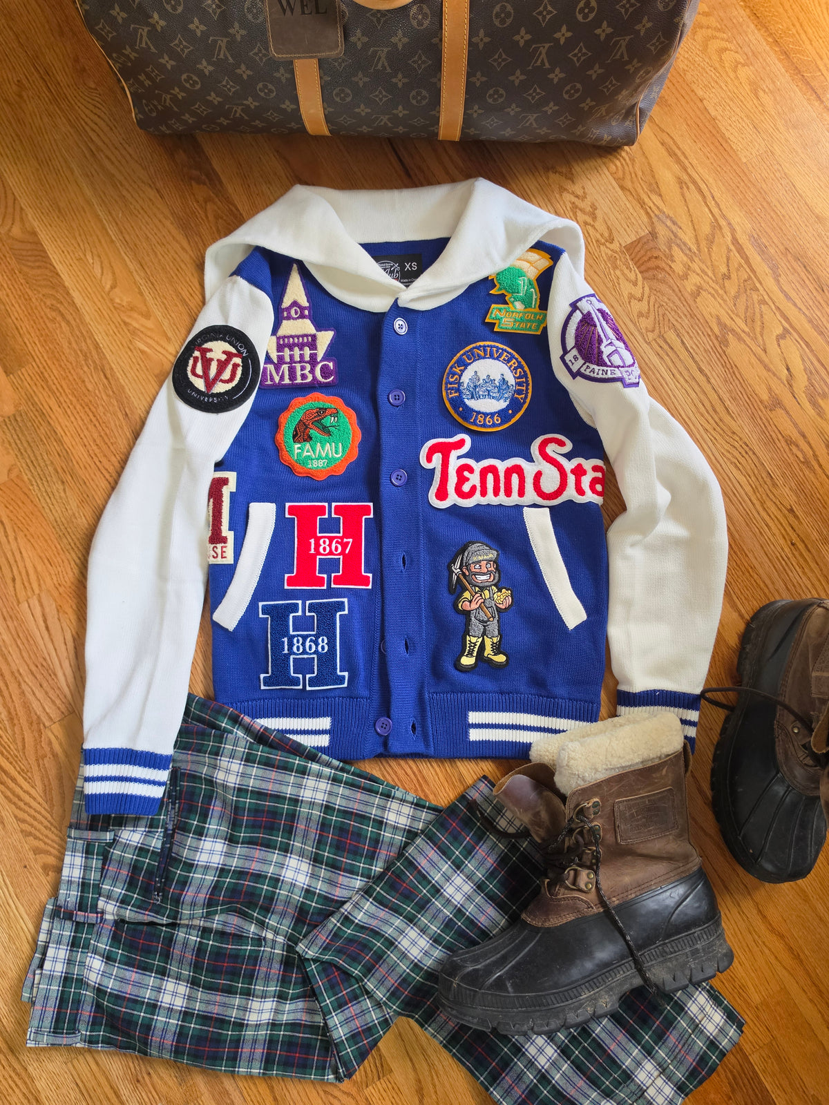 HBCU Patchwork Sweater (Unisex-Blue)